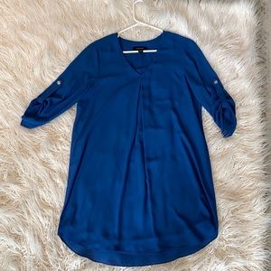 Karen Kane Blue Quarter Sleeve Shift Dress Small